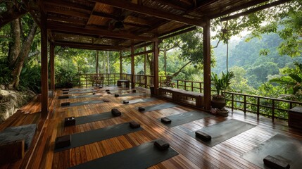 Open Air Yoga Studio in Lush Jungle Setting