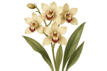 Obraz premium Delicate orchid blossoms displaying vivid hues on translucent backdrop, adding botanical elegance to graphic compositions