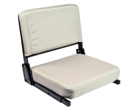 Portable stadium seat cushion for bleacher seating on a transparent background
