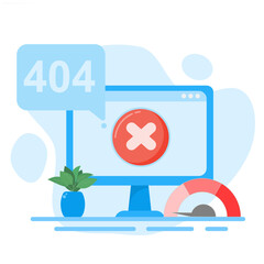  Fix 404 error, warning or maintenance, Fix server error. Flat style vector illustration for background.