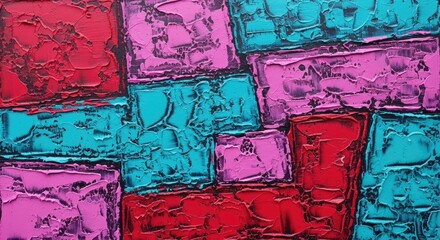 Textured abstract art with blocks of vibrant colors