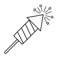 Angled Fireworks Launcher with Spark Trail Vector Illustration for Celebrations