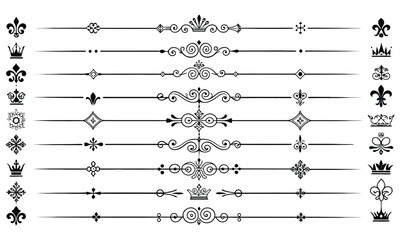 Royal vintage divider set with crown and fleur-de-lis decorative elements

