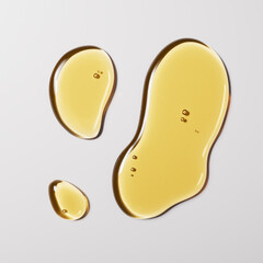 Evening Primrose oil or Apricot Kernel Oil cosmetic product drops texture 3d rendering minimalist background