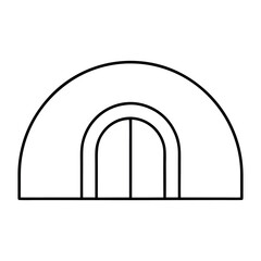 Simple Igloo Icon with Arched Door Design for Winter or Arctic Themes