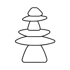 Inukshuk Rock Stack Vector Design Gray Stone Formation with Balanced Rocks