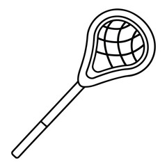 Minimalist Lacrosse Stick Icon Design for Sports Teams and Graphic Elements