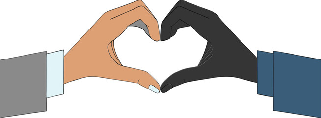 hand making heart sign vector illustration