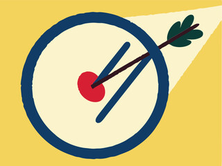 vector illustration of a dart board with arrows