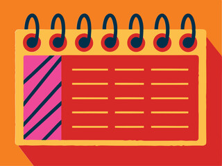vector illustration of a cartoon character calendar