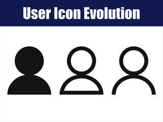 User Icon Evolution with Smooth Morphing Animation. Animate transitions between three user icon styles showing design evolution.