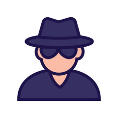 An anonymous digital intruder icon, representing cybersecurity, data protection, and online privacy concepts.