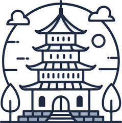 vector illustration of a traditional house as iconic