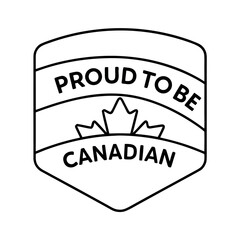 Proud to be Canadian Badge Flat Design Vector Graphic