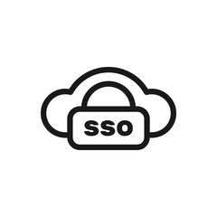 sso icon, cloud computing concept, single sign-on
