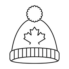 Flat Winter Toque Hat with Pompom Design