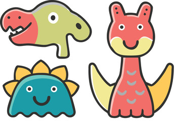 Vector Jungle & Forest Animal Set – Cute Cartoon Stickers & Emoji Avatars on White Background