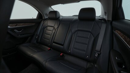 Realistic cozy rear seat interior. For designers and car buyers seeking warmth, softness, and elegant comfort beyond standard car interiors.