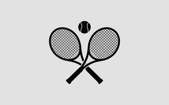Tennis rackets and ball icon symbol