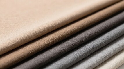 Fototapeta premium Stacked Layers of Neutral Colored Fabrics