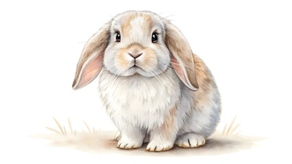 Adorable lop eared bunny rabbit with soft fur and gentle eyes