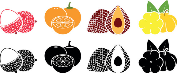 Fruit logo. Isolated fruit on white background