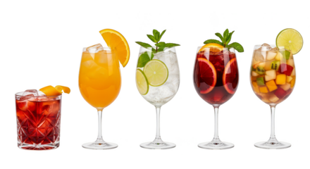 Colorful cocktails line up in harmony