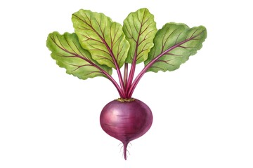 Fresh beetroot with green leaves isolated on white background