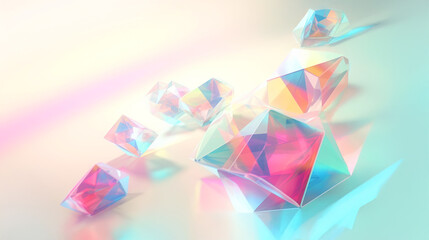 3Dクリア ビジネス背景イラスト　Generative AI
