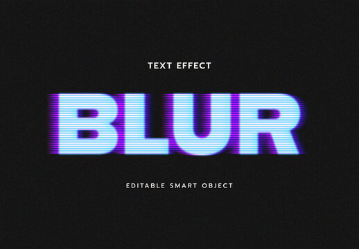 Blurred TV Glitch Text Effect