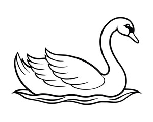 Fototapeta premium Elegant swan illustration isolated on white background