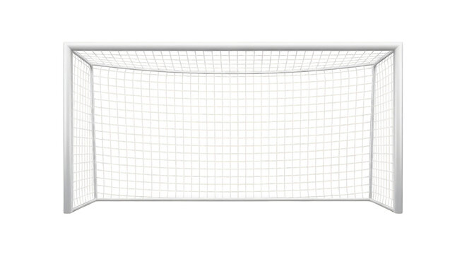 Shimmering goal net amidst black space