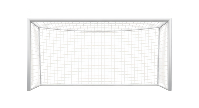 Shimmering goal net amidst black space