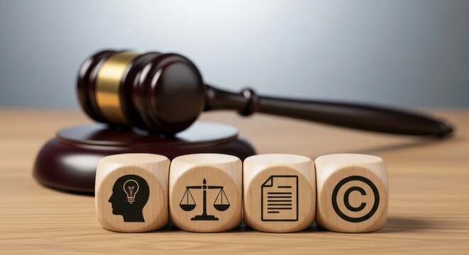Understanding intellectual property law copyright patent trademark rights and legal protection gavel concept