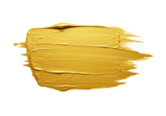golden brush stroke isolated on transparent background
