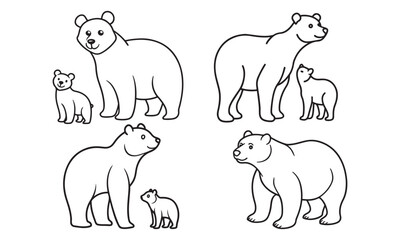 Fototapeta premium A drawing of a Bear line art illustration 