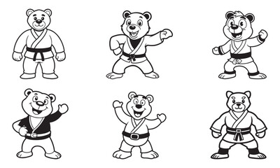 A drawing of a Bear line art illustration