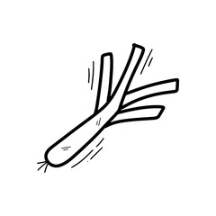 Obraz premium Hand Drawn Leek Illustration. Doodle Vector. Isolated on White Background - EPS 10 Vector