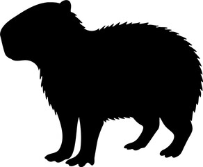 capybara silhouette vector illustration, isolated on white