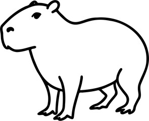 capybara vector illustration, isolated on white