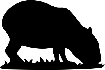 capybara silhouette vector illustration, isolated on white