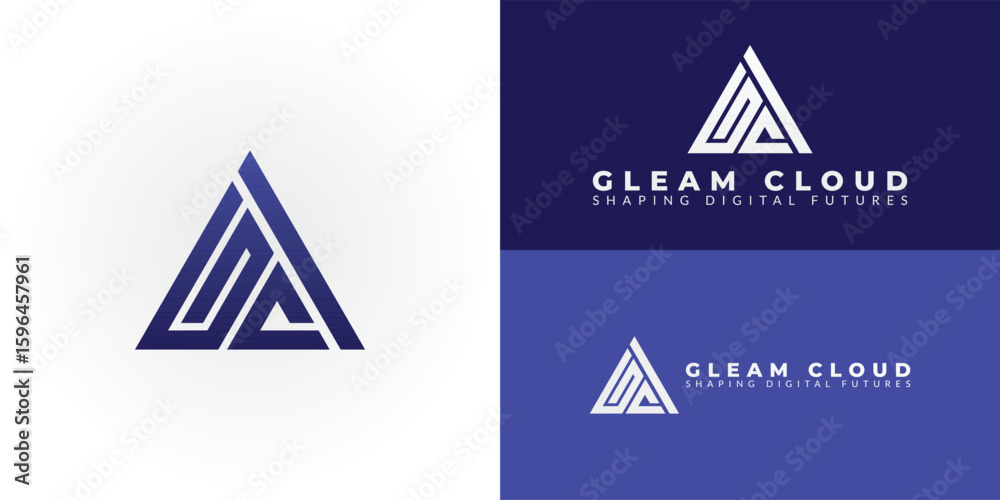 Aufkleber The modern GC logo for software development showcases a dynamic triangular design that symbolizes innovation, precision, and growth in cutting-edge technological solutions for the industry.