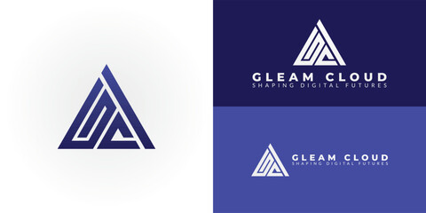 The modern GC logo for software development showcases a dynamic triangular design that symbolizes innovation, precision, and growth in cutting-edge technological solutions for the industry.