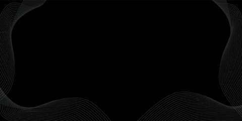 Black abstract background design. Modern wavy line pattern in monochrome colors. Premium stripe texture for banner, business backdrop. type3