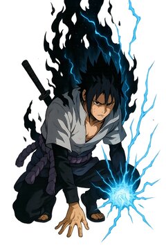 Sasuke with the chidori