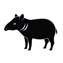 Babirusa Side View Silhouette Icon – Wild Pig from Indonesia Vector
