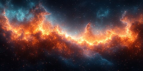 Obraz premium Stunning cosmic cloud formation displays vibrant colors in the vastness of space capturing the beauty of the universe