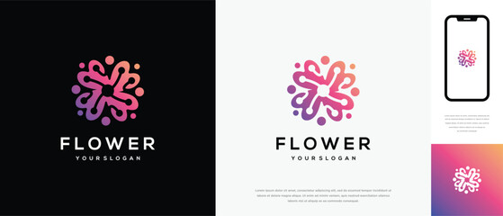 cherry blossom logo design illustration. cherry blossom logo design icon