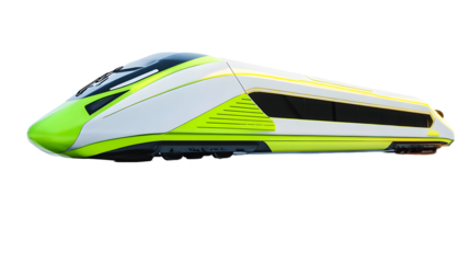 Futuristic high-speed bullet train with sleek neon design