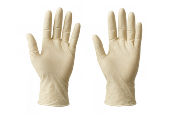 Latex medical gloves wearing protective barrier, ensuring sterile handling during healthcare procedures and laboratory work